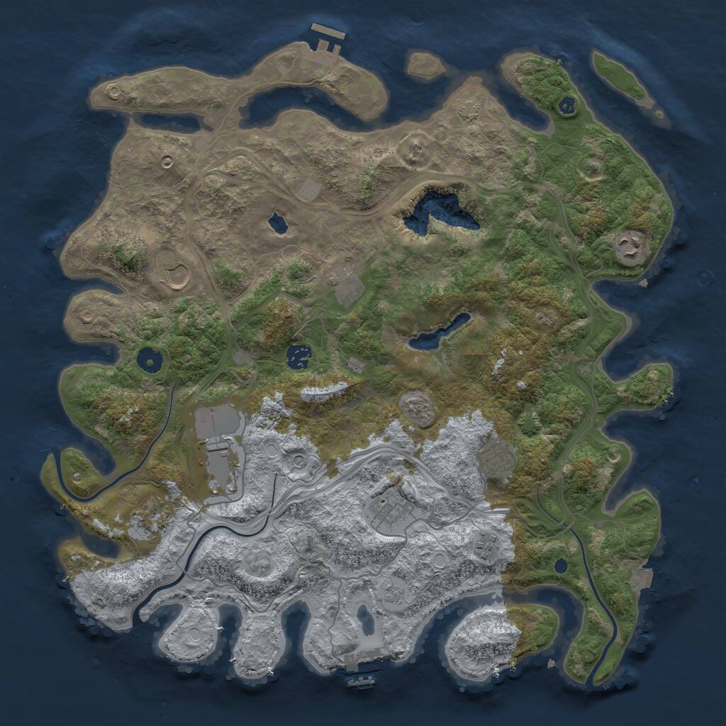 Rust Map: Procedural Map, Size: 4250, Seed: 2047203969, 15 Monuments
