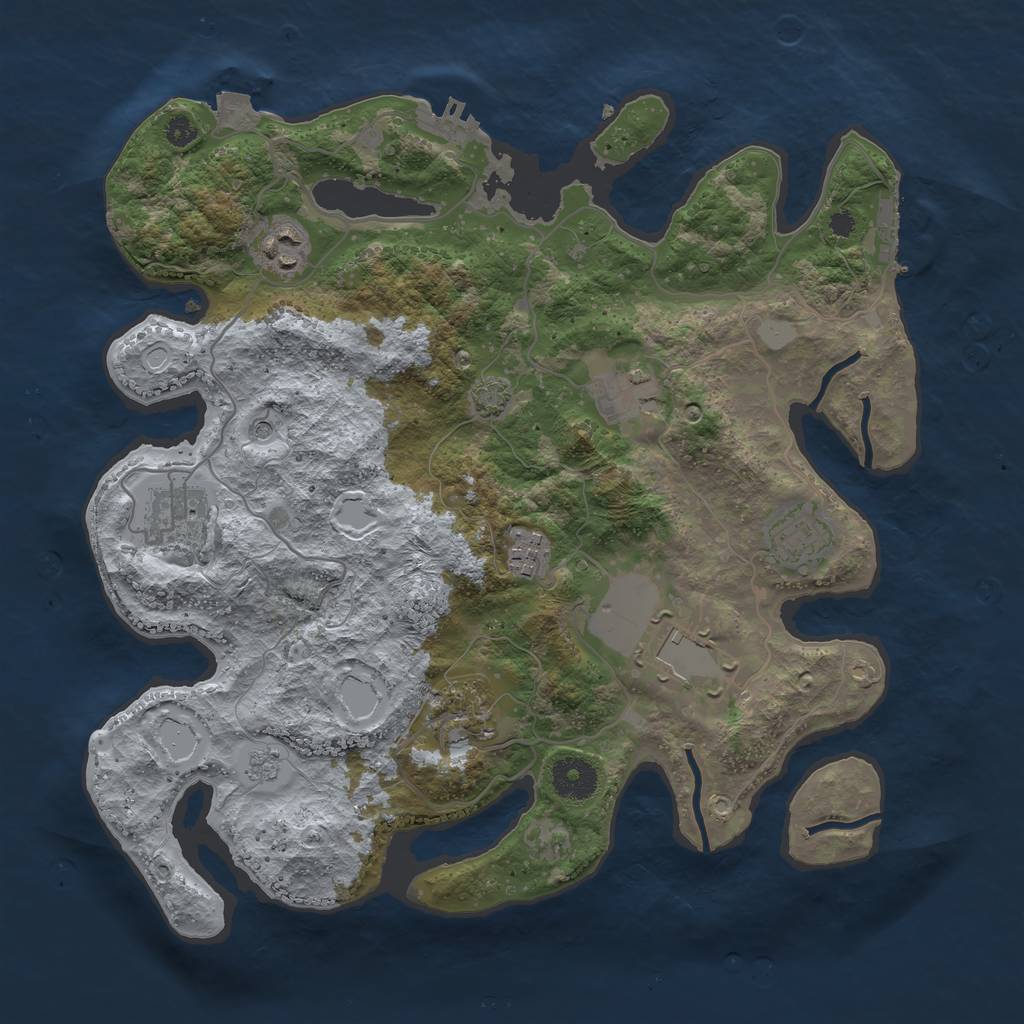 Rust Map: Procedural Map, Size: 3500, Seed: 11111515, 15 Monuments