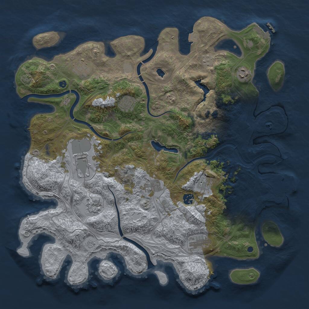 Rust Map: Procedural Map, Size: 4250, Seed: 14253, 16 Monuments