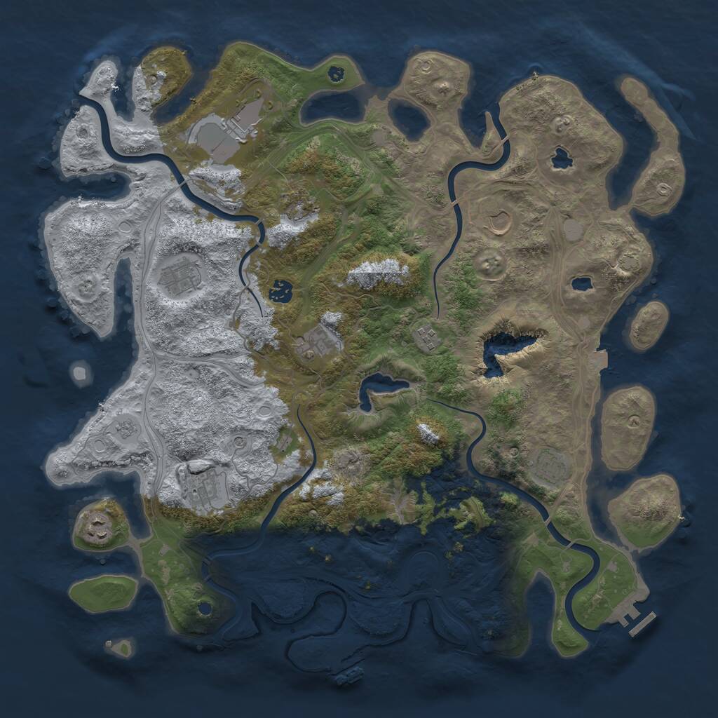 Rust Map: Procedural Map, Size: 4500, Seed: 16112023, 16 Monuments