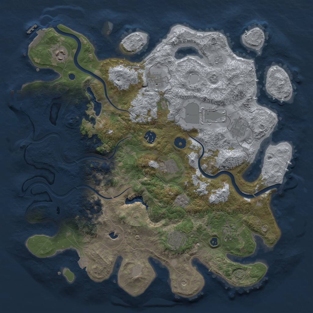 Rust Map: Procedural Map, Size: 4000, Seed: 1203602514, 15 Monuments