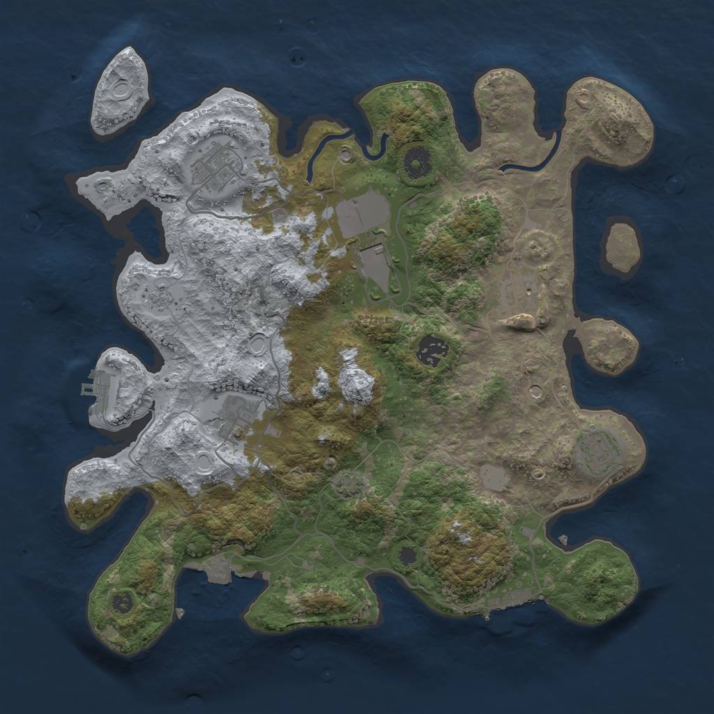 Rust Map: Procedural Map, Size: 3500, Seed: 2100908151, 14 Monuments