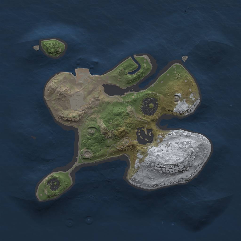 Rust Map: Procedural Map, Size: 2000, Seed: 35948, 4 Monuments