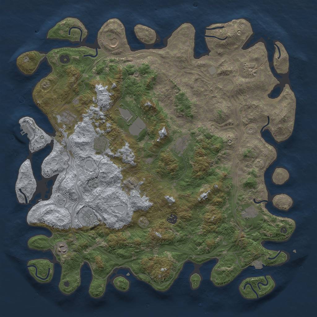 Rust Map: Procedural Map, Size: 4800, Seed: 1552809666, 18 Monuments