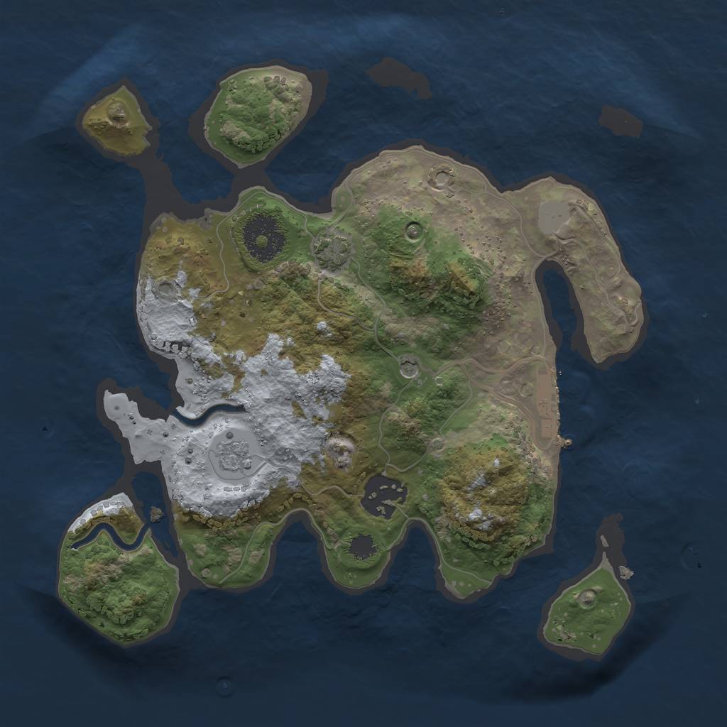 Rust Map: Procedural Map, Size: 2500, Seed: 19946969, 8 Monuments