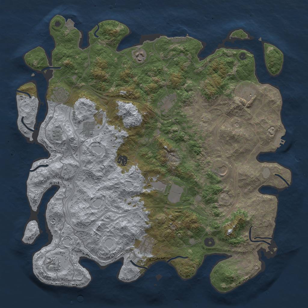 Rust Map: Procedural Map, Size: 4500, Seed: 748555966, 19 Monuments