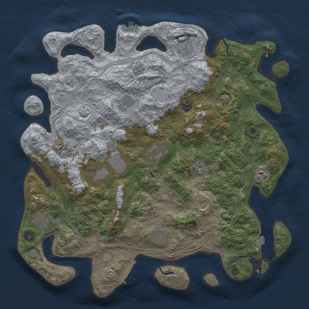 Rust Map: Procedural Map, Size: 4250, Seed: 20510753, 19 Monuments