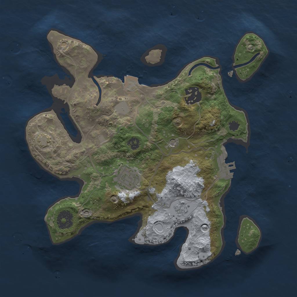 Rust Map: Procedural Map, Size: 2500, Seed: 787728808, 9 Monuments