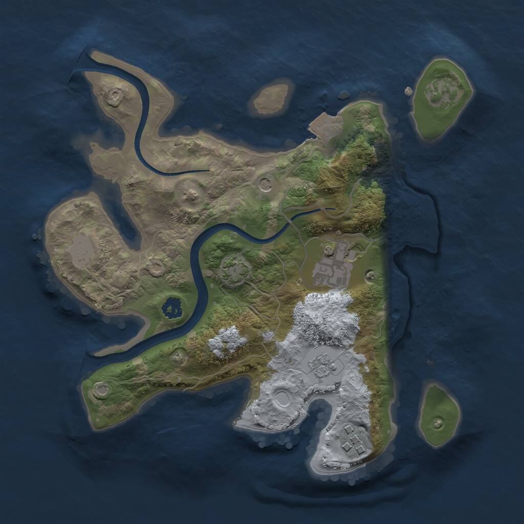 Rust Map: Procedural Map, Size: 2500, Seed: 787728808, 6 Monuments