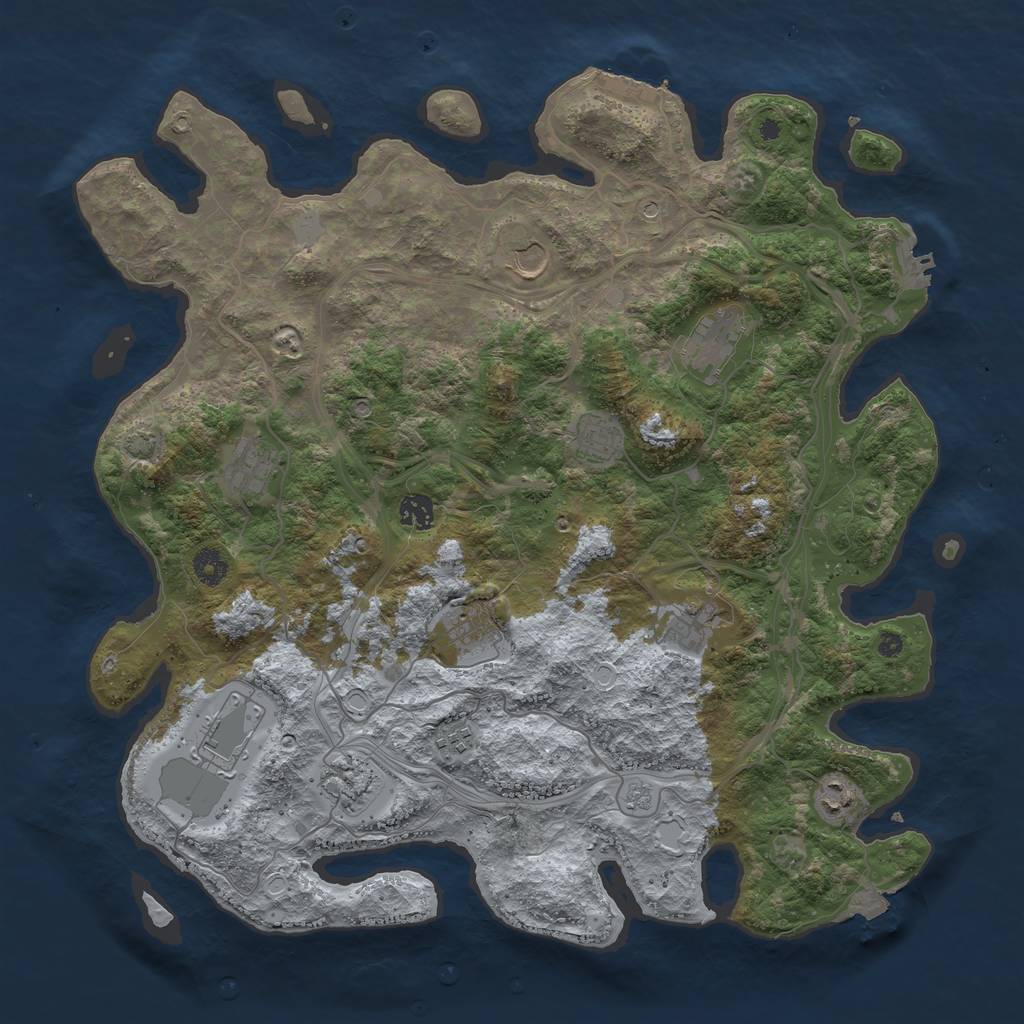 Rust Map: Procedural Map, Size: 4250, Seed: 309700011, 19 Monuments
