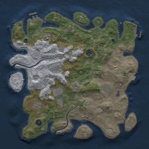 Thumbnail Rust Map: Procedural Map, Size: 3700, Seed: 247801045, 14 Monuments