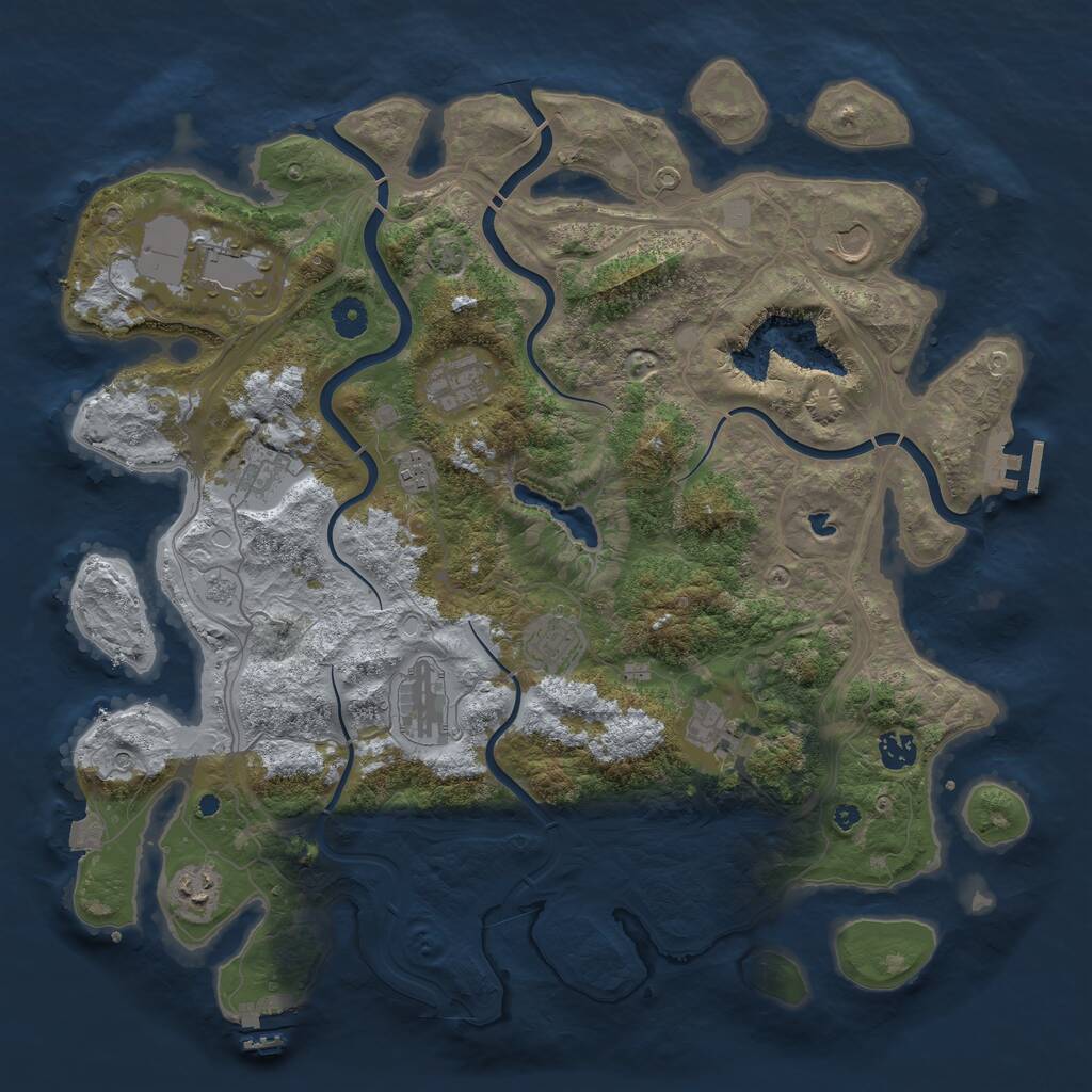 Rust Map: Procedural Map, Size: 4250, Seed: 1540190325, 16 Monuments