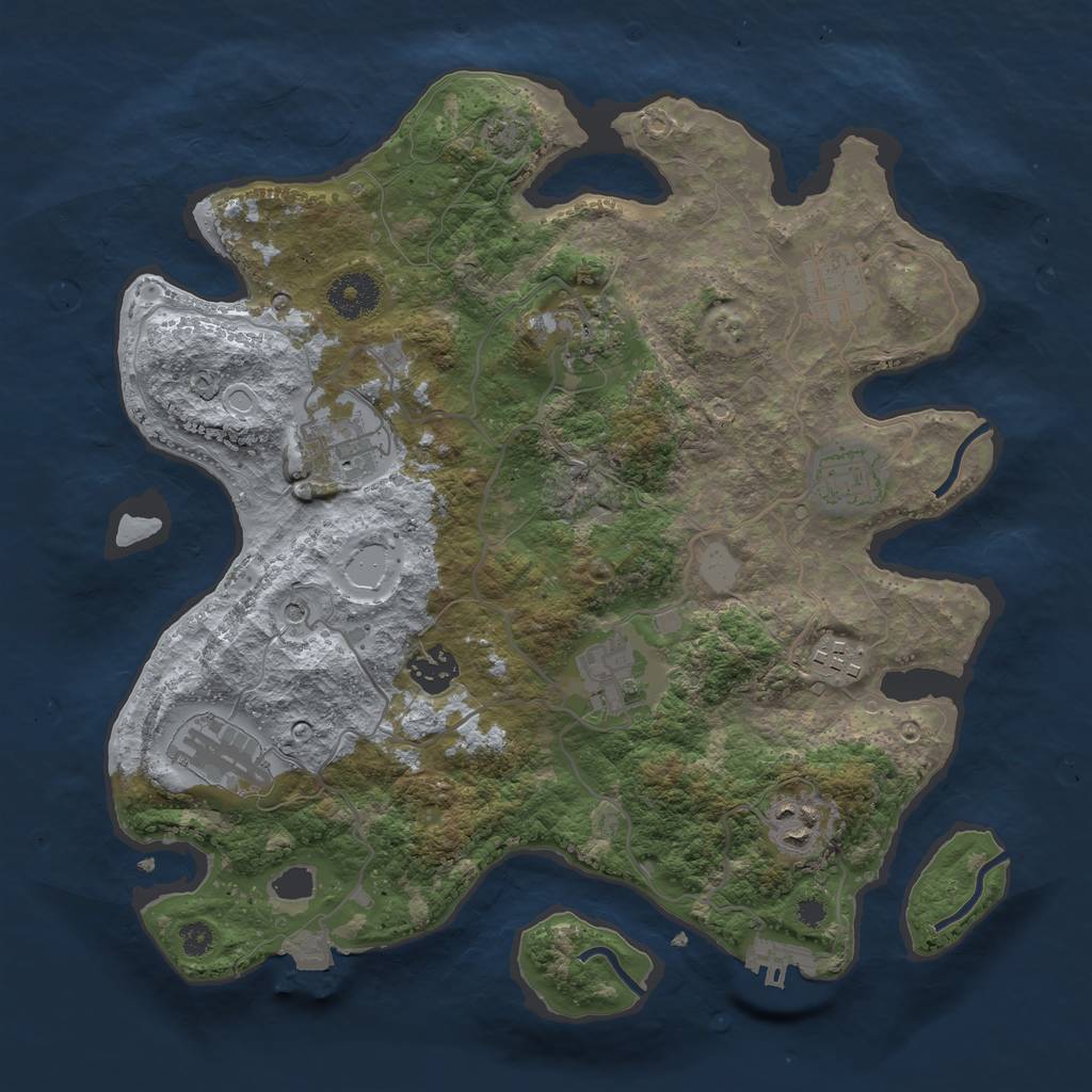 Rust Map: Procedural Map, Size: 3400, Seed: 12490940, 15 Monuments