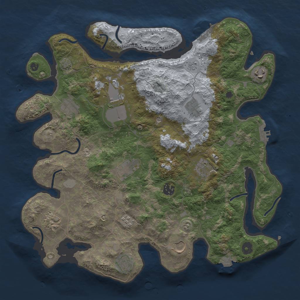 Rust Map: Procedural Map, Size: 3800, Seed: 85521788, 19 Monuments