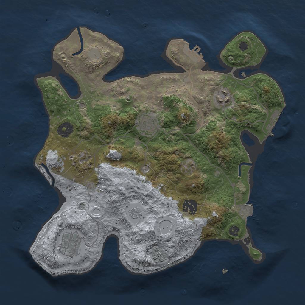 Rust Map: Procedural Map, Size: 3000, Seed: 212309282, 13 Monuments