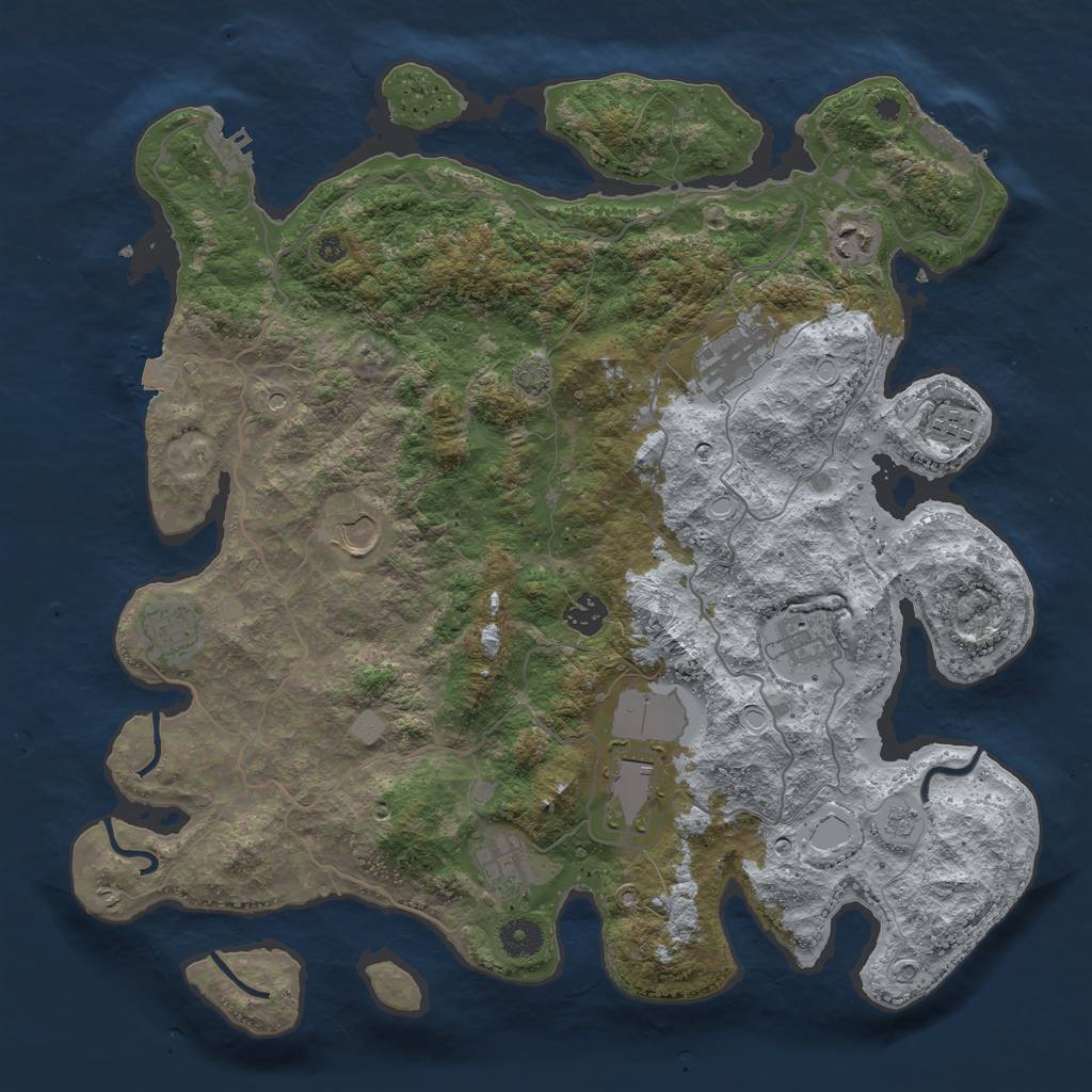 Rust Map: Procedural Map, Size: 4000, Seed: 25640, 17 Monuments