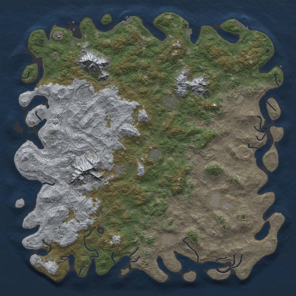 Rust Map: Procedural Map, Size: 6000, Seed: 54469430, 19 Monuments