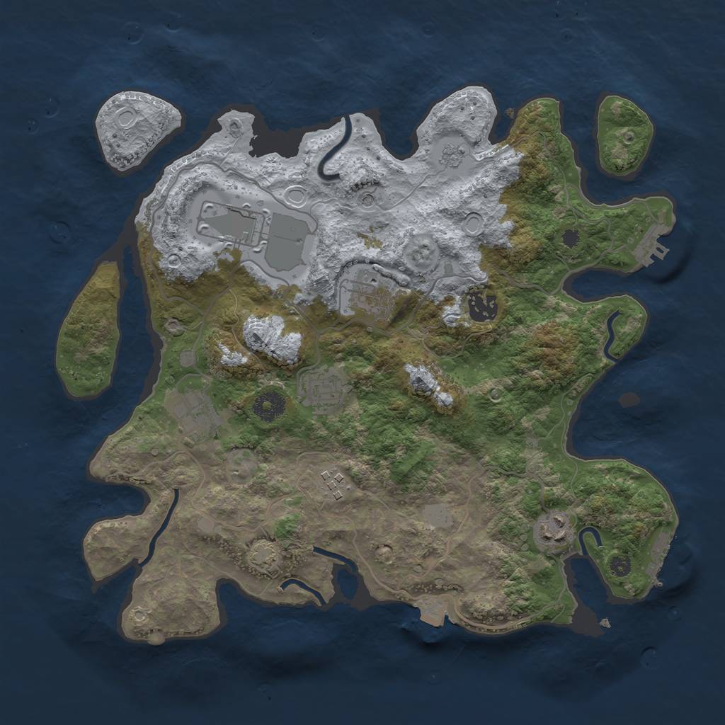 Rust Map: Procedural Map, Size: 3500, Seed: 1579268303, 15 Monuments