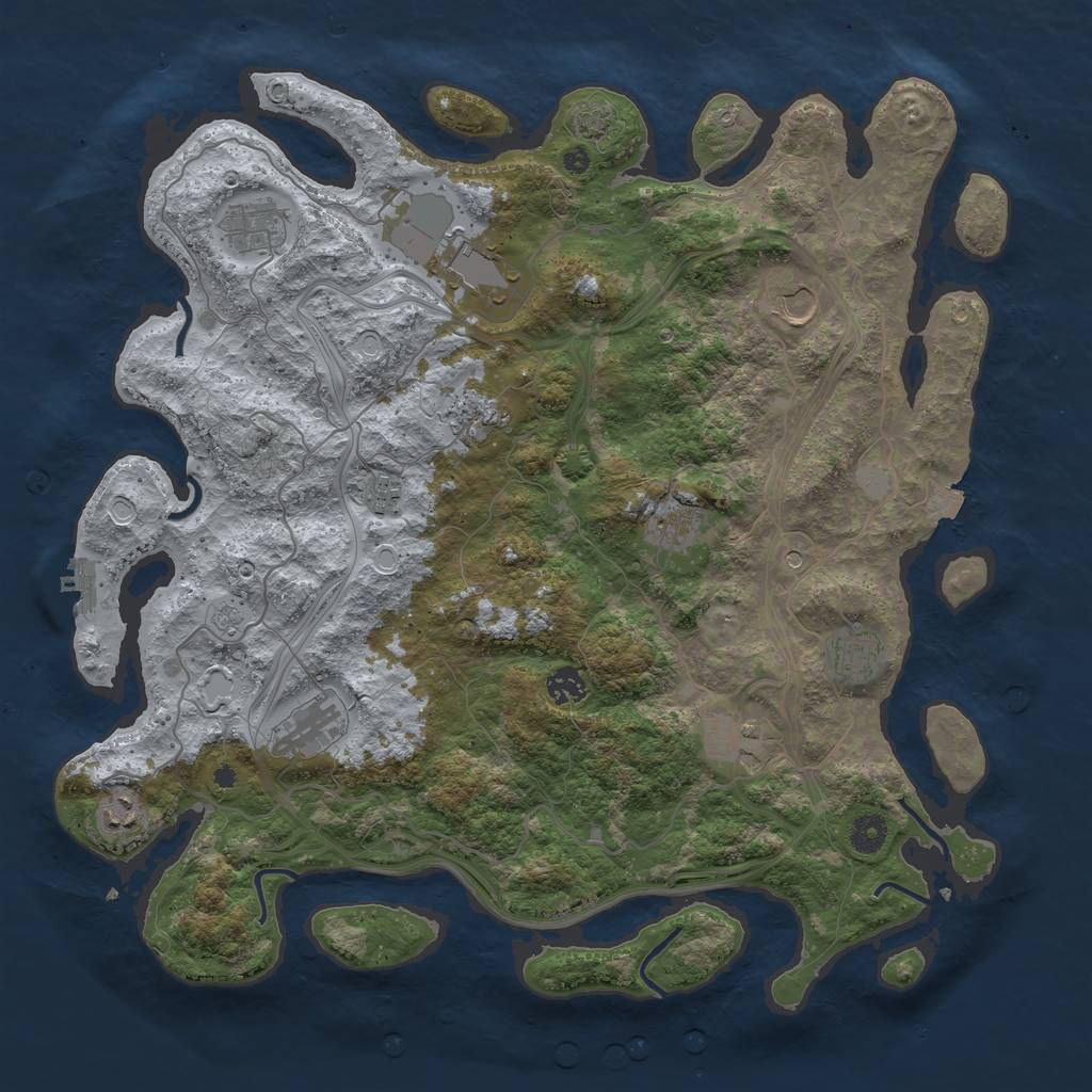 Rust Map: Procedural Map, Size: 4250, Seed: 721, 18 Monuments