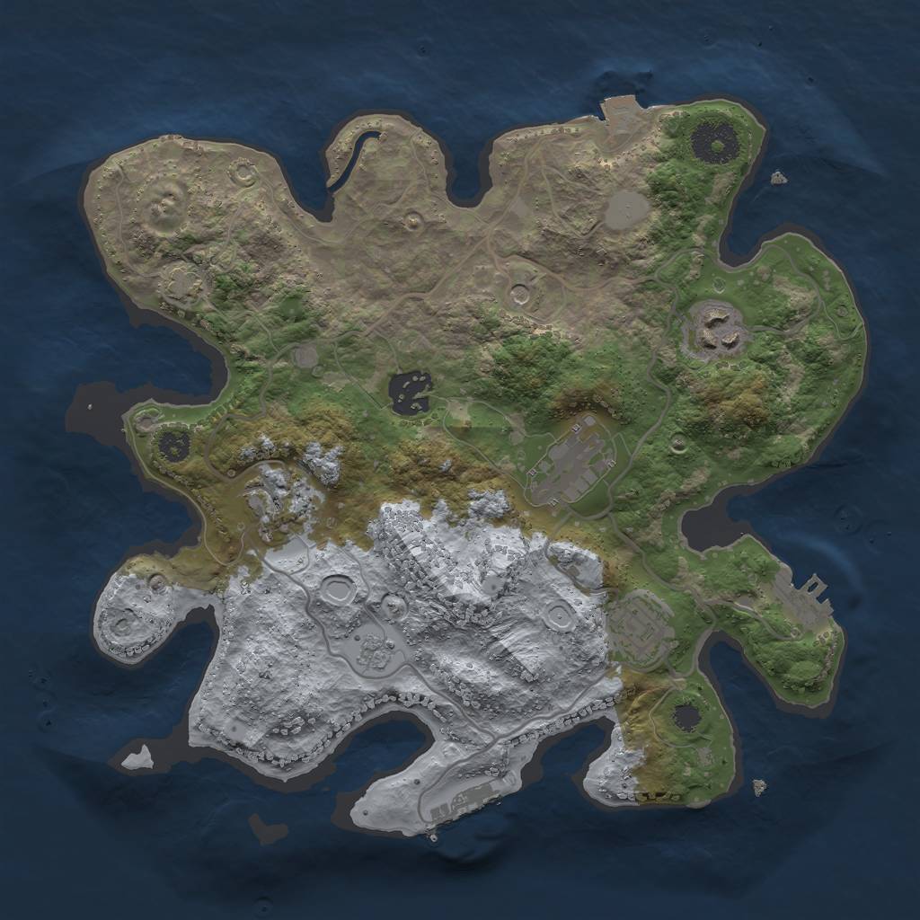 Rust Map: Procedural Map, Size: 3000, Seed: 45978, 13 Monuments