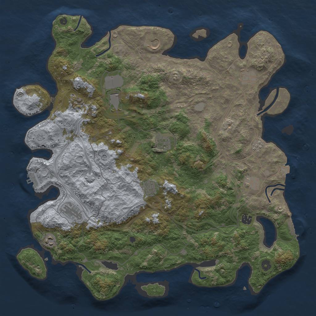 Rust Map: Procedural Map, Size: 4500, Seed: 505019793, 19 Monuments