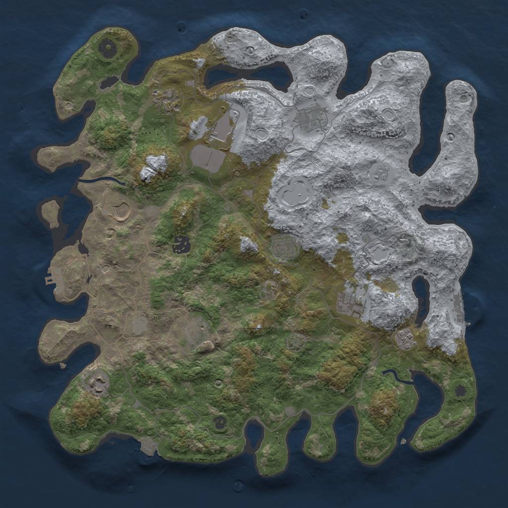 Rust Map: Procedural Map, Size: 4000, Seed: 655233622, 18 Monuments