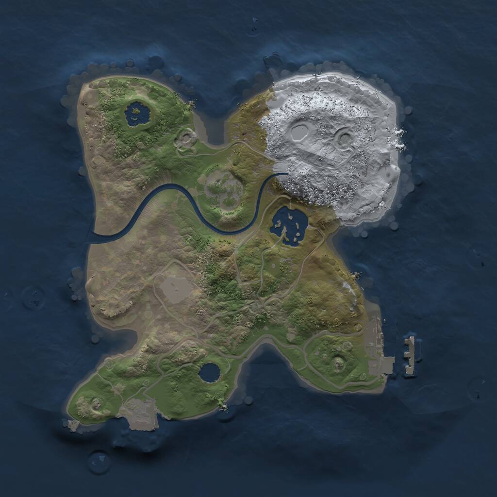 Rust Map: Procedural Map, Size: 2000, Seed: 754645795, 3 Monuments