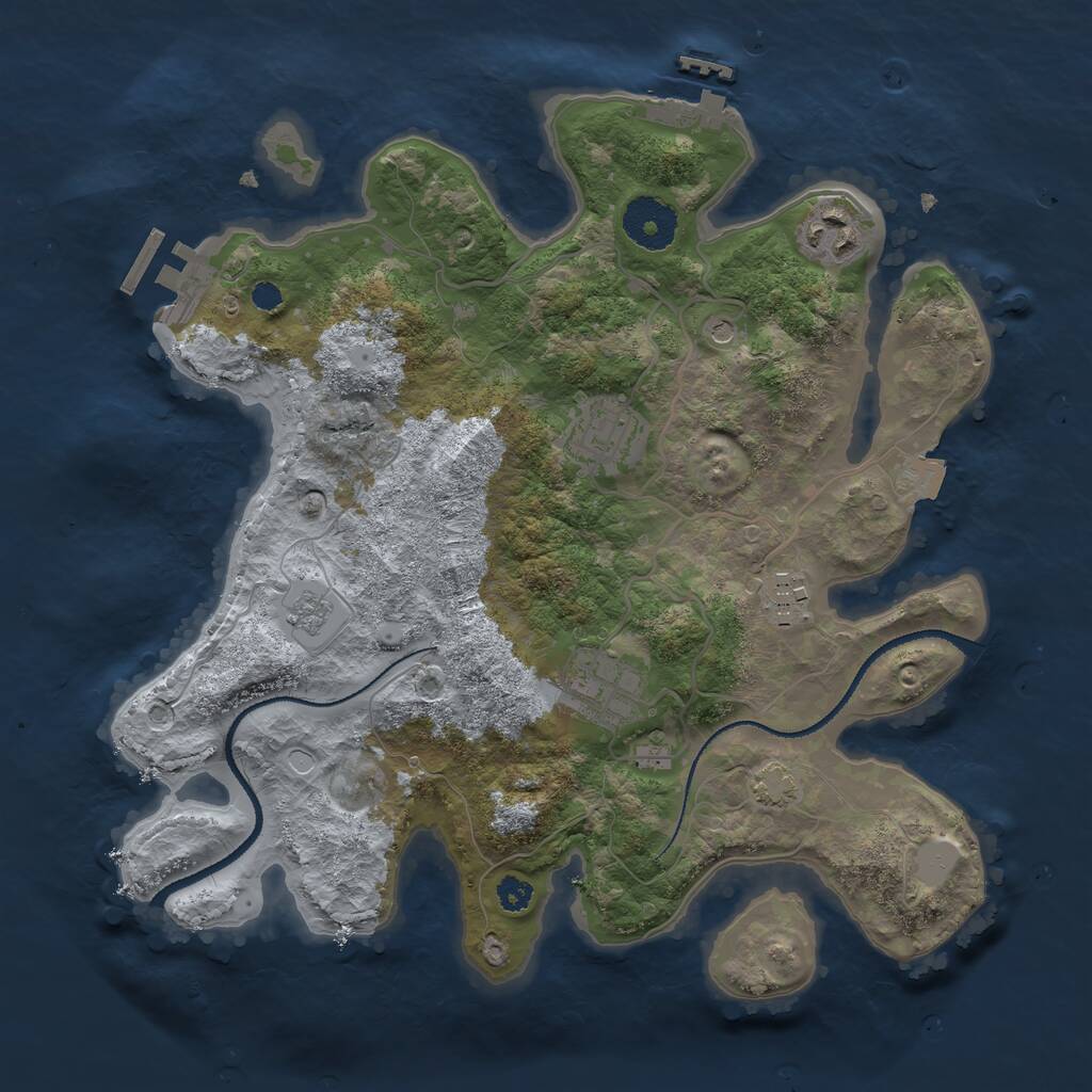 Rust Map: Procedural Map, Size: 3100, Seed: 42736358, 10 Monuments