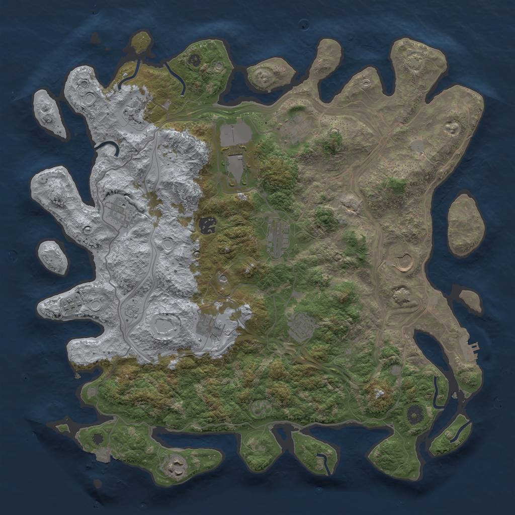 Rust Map: Procedural Map, Size: 4250, Seed: 18112023, 18 Monuments