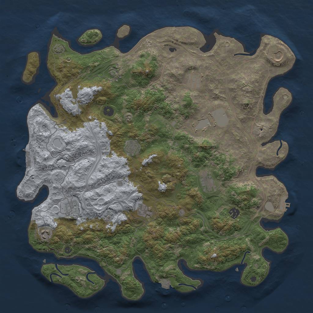 Rust Map: Procedural Map, Size: 4500, Seed: 98124, 19 Monuments