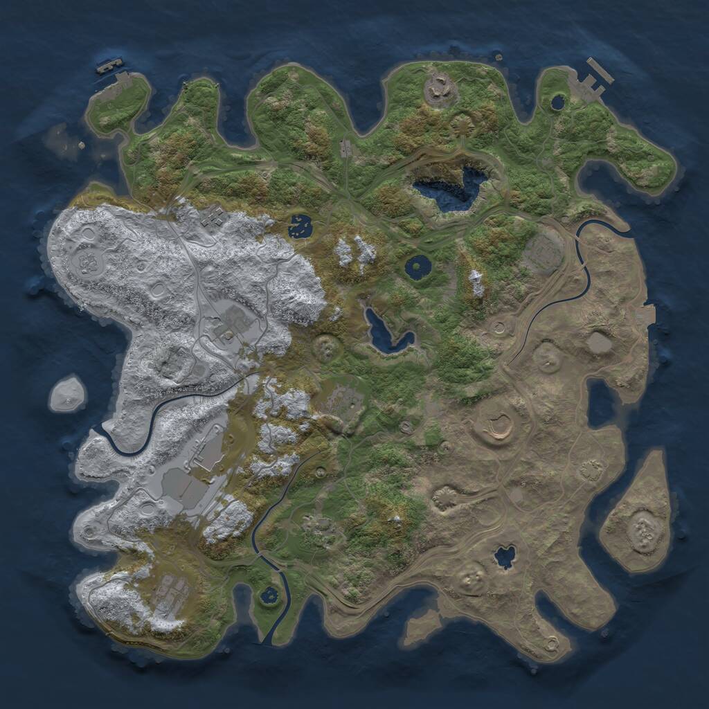 Rust Map: Procedural Map, Size: 4250, Seed: 54469430, 16 Monuments