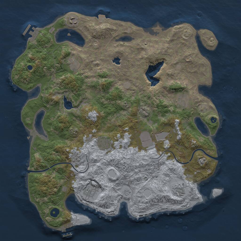 Rust Map: Procedural Map, Size: 4000, Seed: 819879221, 14 Monuments