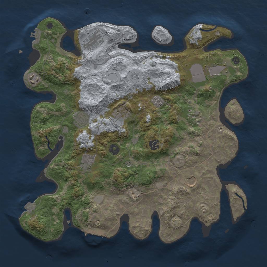 Rust Map: Procedural Map, Size: 3750, Seed: 247403611, 18 Monuments