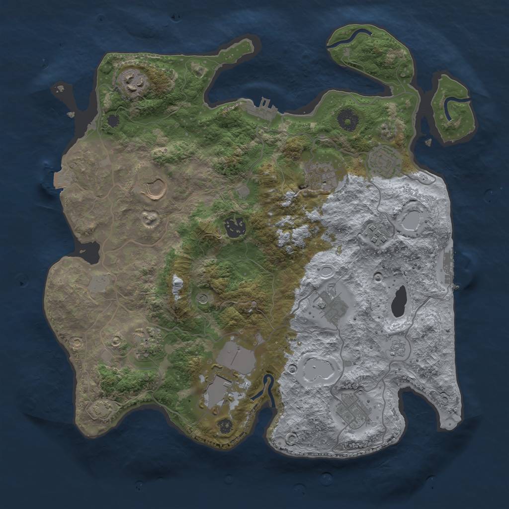Rust Map: Procedural Map, Size: 3550, Seed: 2994880, 18 Monuments