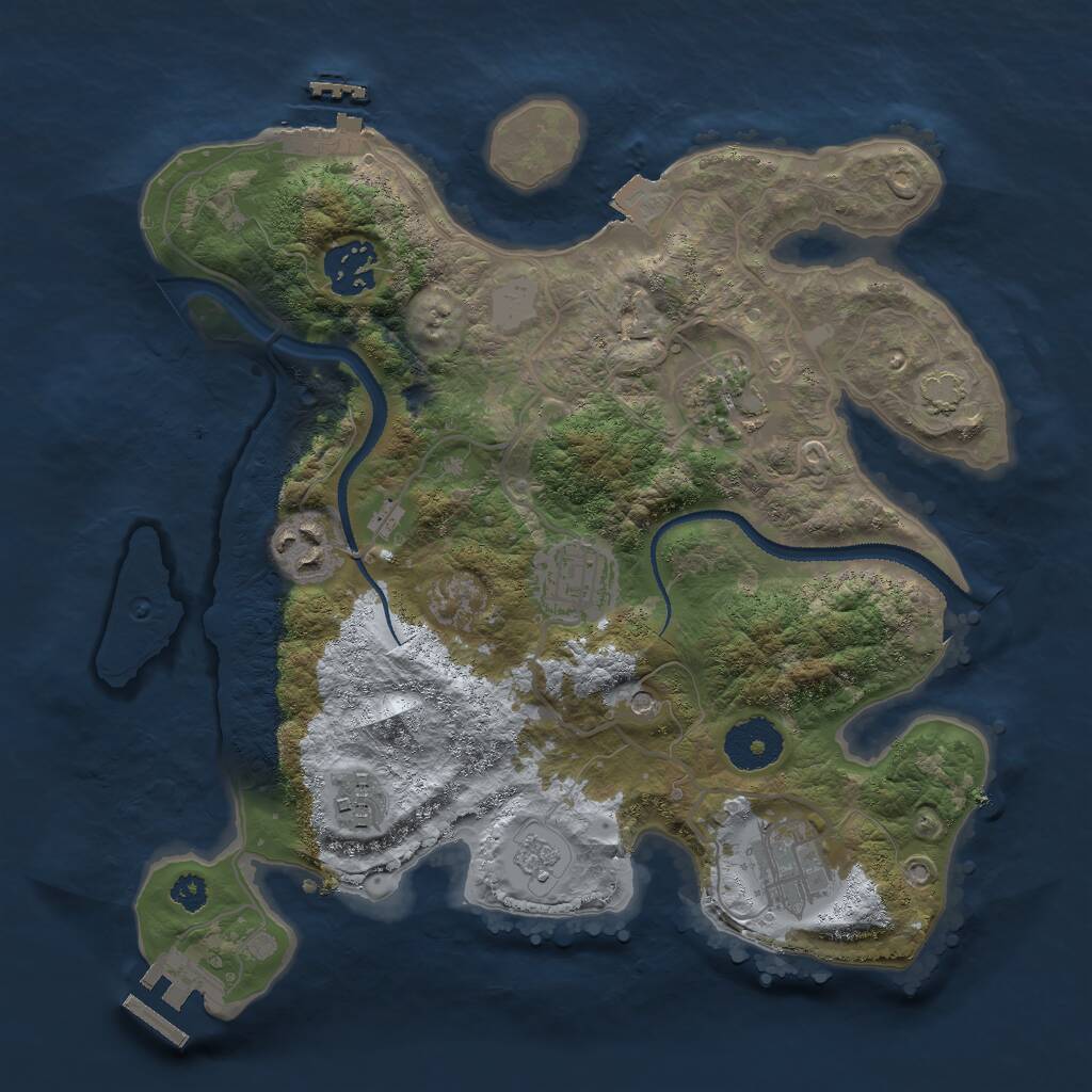 Rust Map: Procedural Map, Size: 3000, Seed: 85499013, 12 Monuments