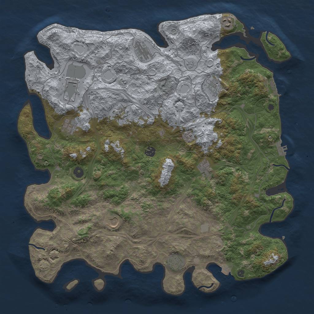 Rust Map: Procedural Map, Size: 4500, Seed: 1864663286, 19 Monuments