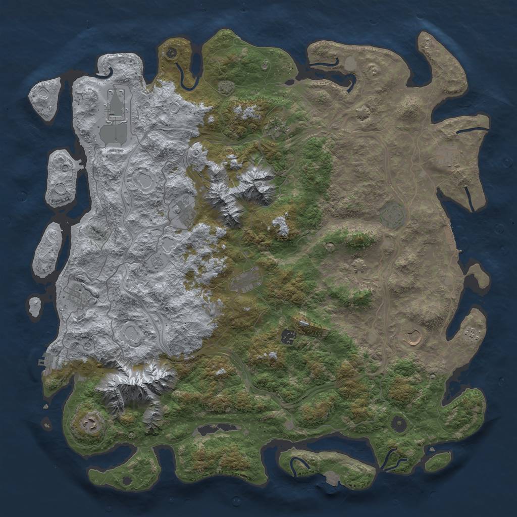 Rust Map: Procedural Map, Size: 5000, Seed: 182680, 19 Monuments