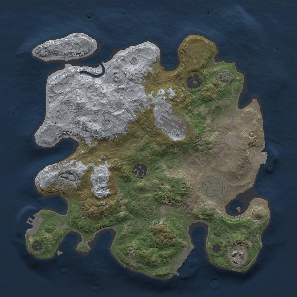 Rust Map: Procedural Map, Size: 3000, Seed: 1522546112, 12 Monuments