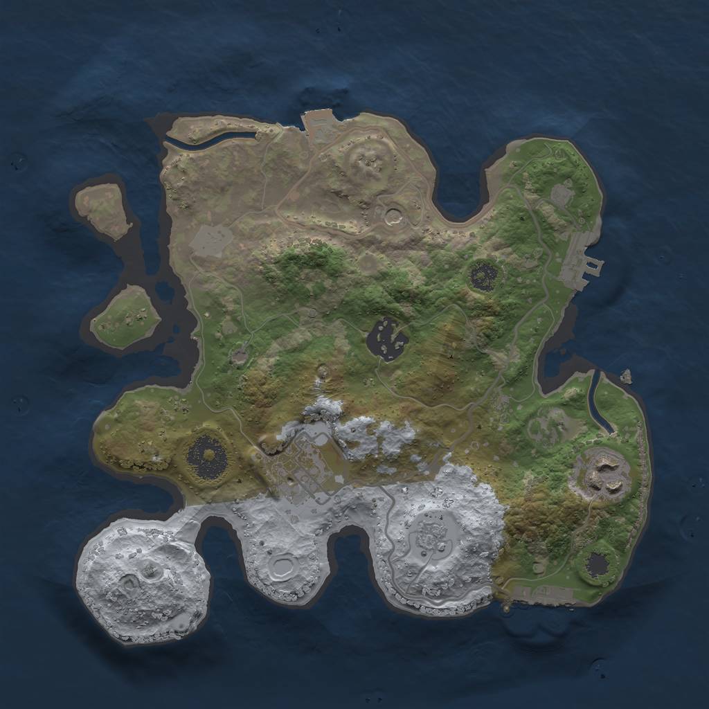 Rust Map: Procedural Map, Size: 2600, Seed: 6678, 10 Monuments