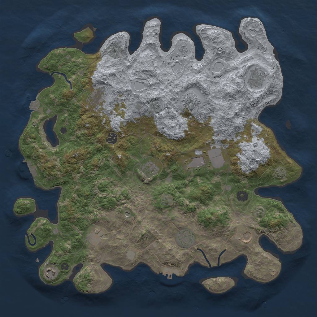 Rust Map: Procedural Map, Size: 4200, Seed: 153522033, 19 Monuments