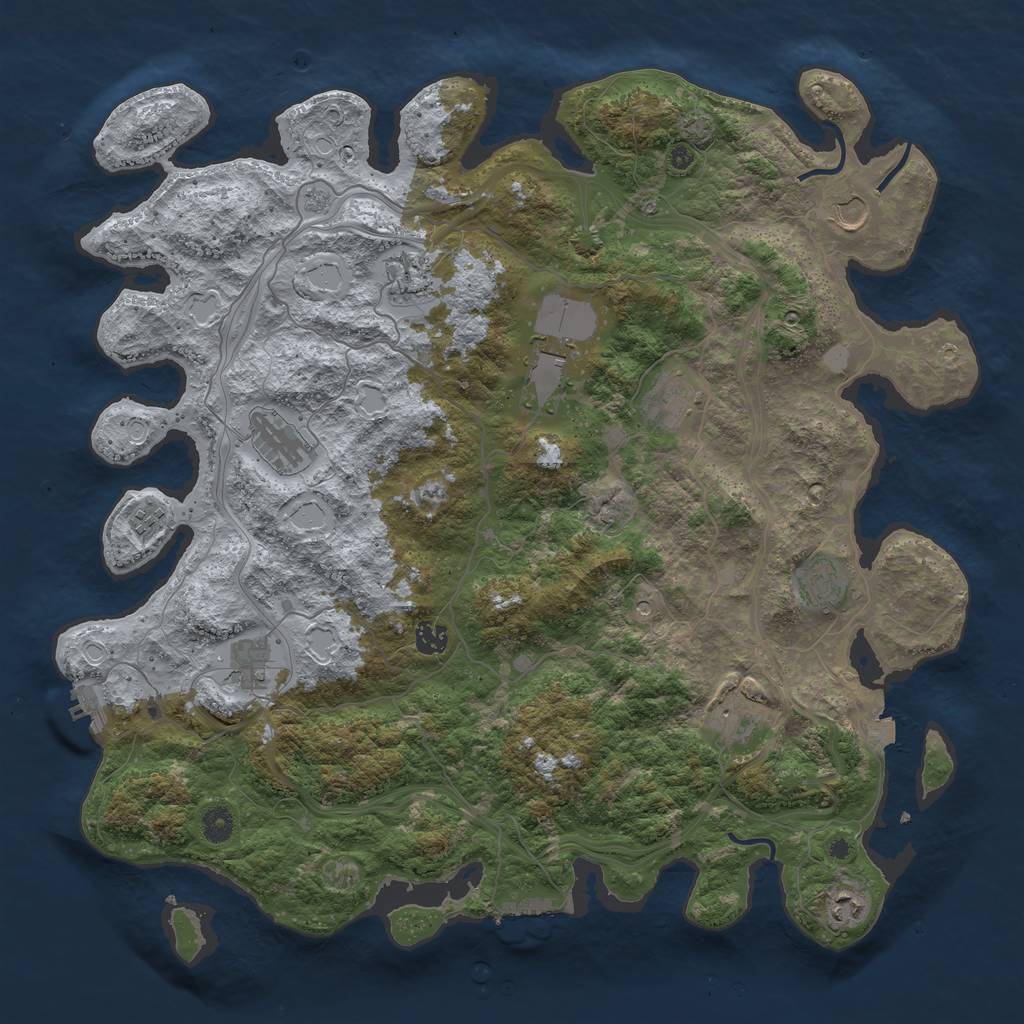 Rust Map: Procedural Map, Size: 4500, Seed: 517725818, 19 Monuments