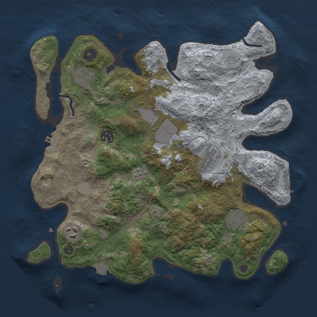 Rust Map: Procedural Map, Size: 3500, Seed: 403415004, 15 Monuments
