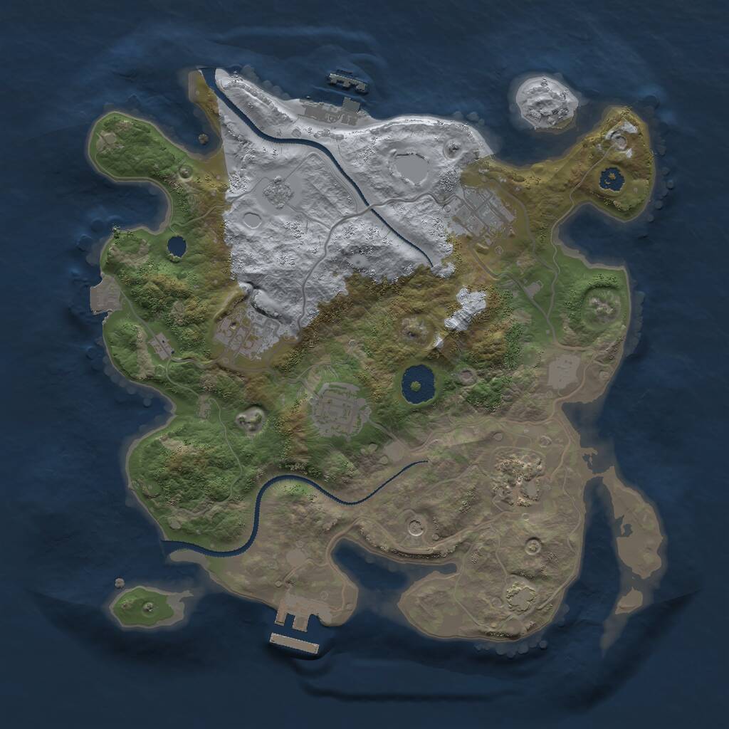 Rust Map: Procedural Map, Size: 3000, Seed: 1501966692, 10 Monuments