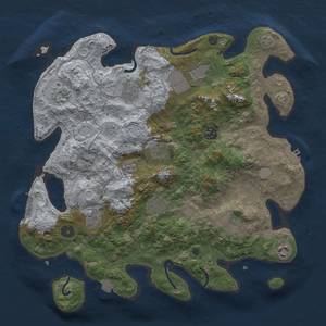 Thumbnail Rust Map: Procedural Map, Size: 3700, Seed: 1101110655, 18 Monuments