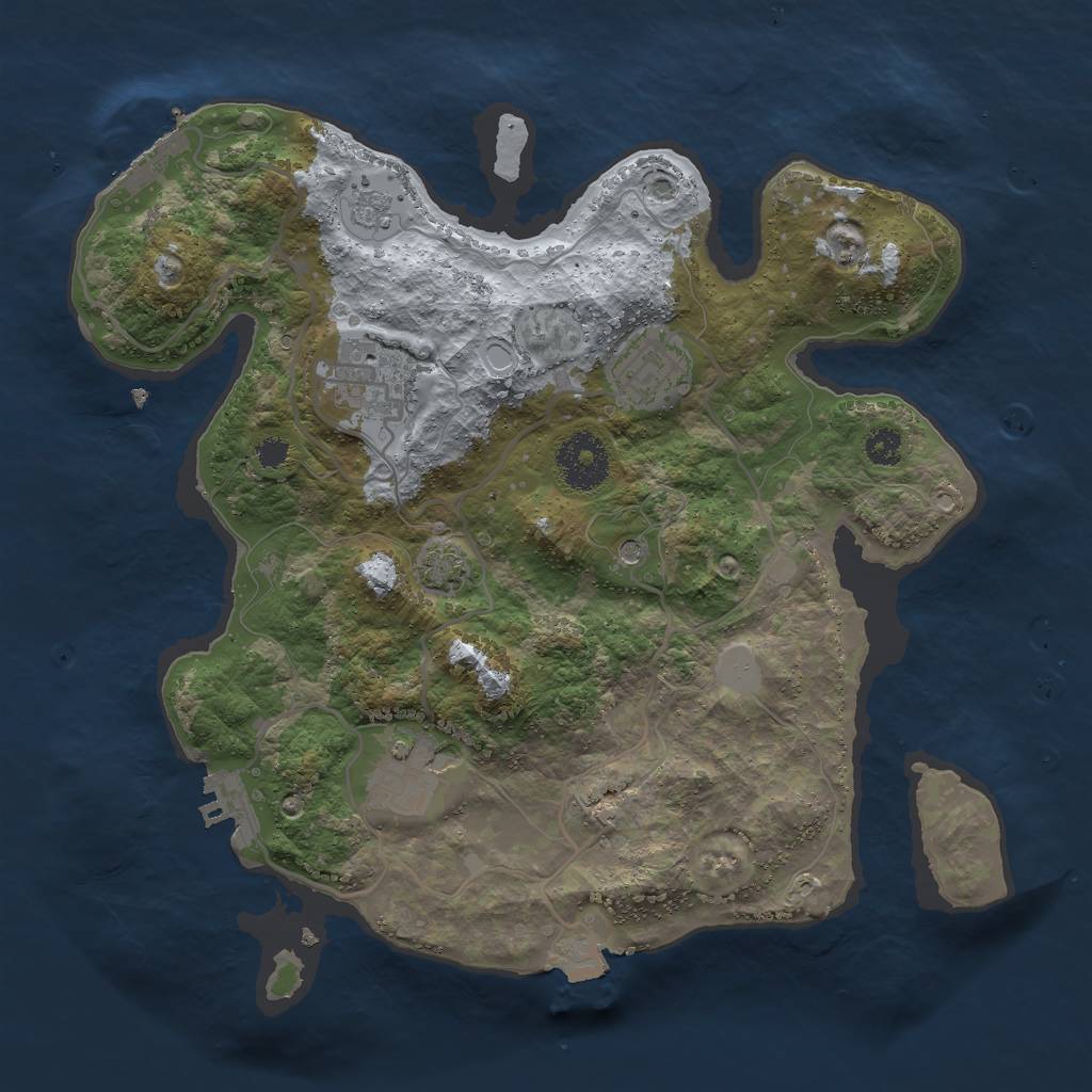 Rust Map: Procedural Map, Size: 3000, Seed: 68926, 11 Monuments