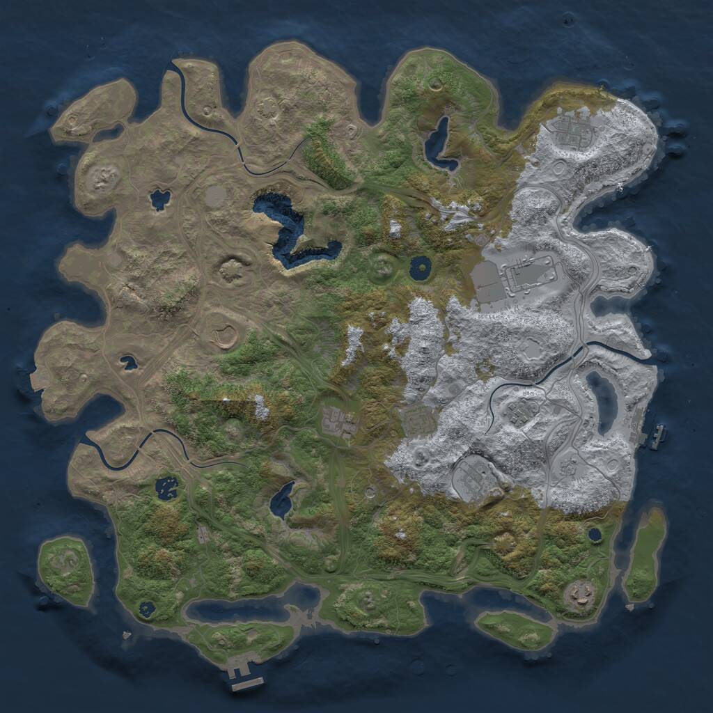 Rust Map: Procedural Map, Size: 4500, Seed: 654202078, 15 Monuments