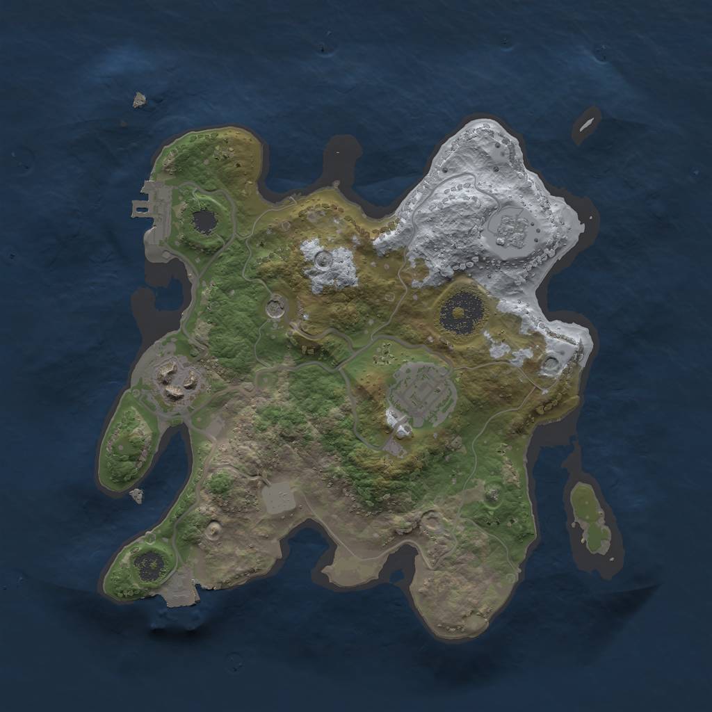 Rust Map: Procedural Map, Size: 2500, Seed: 1488796965, 8 Monuments