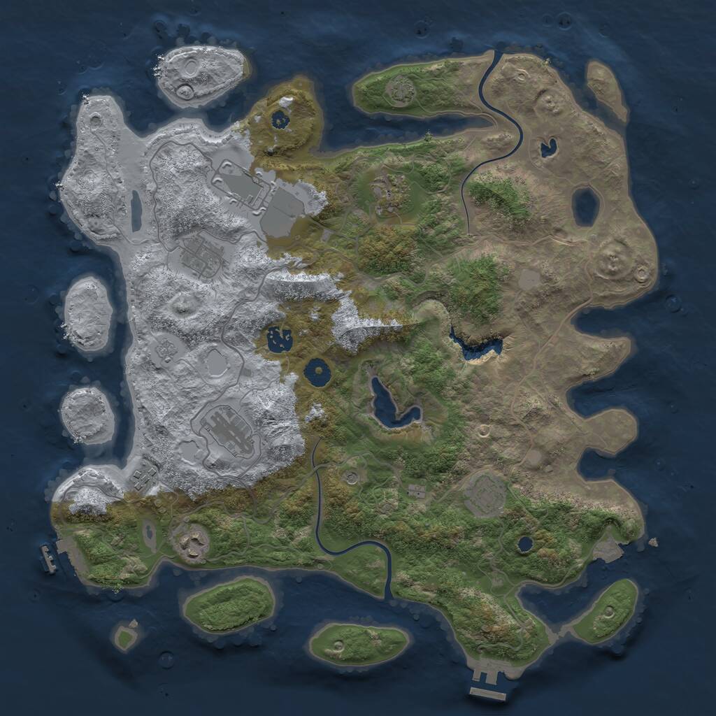 Rust Map: Procedural Map, Size: 4000, Seed: 24682, 14 Monuments