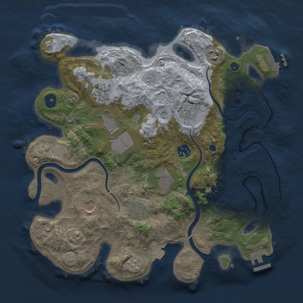 Rust Map: Procedural Map, Size: 3500, Seed: 1307469759, 15 Monuments