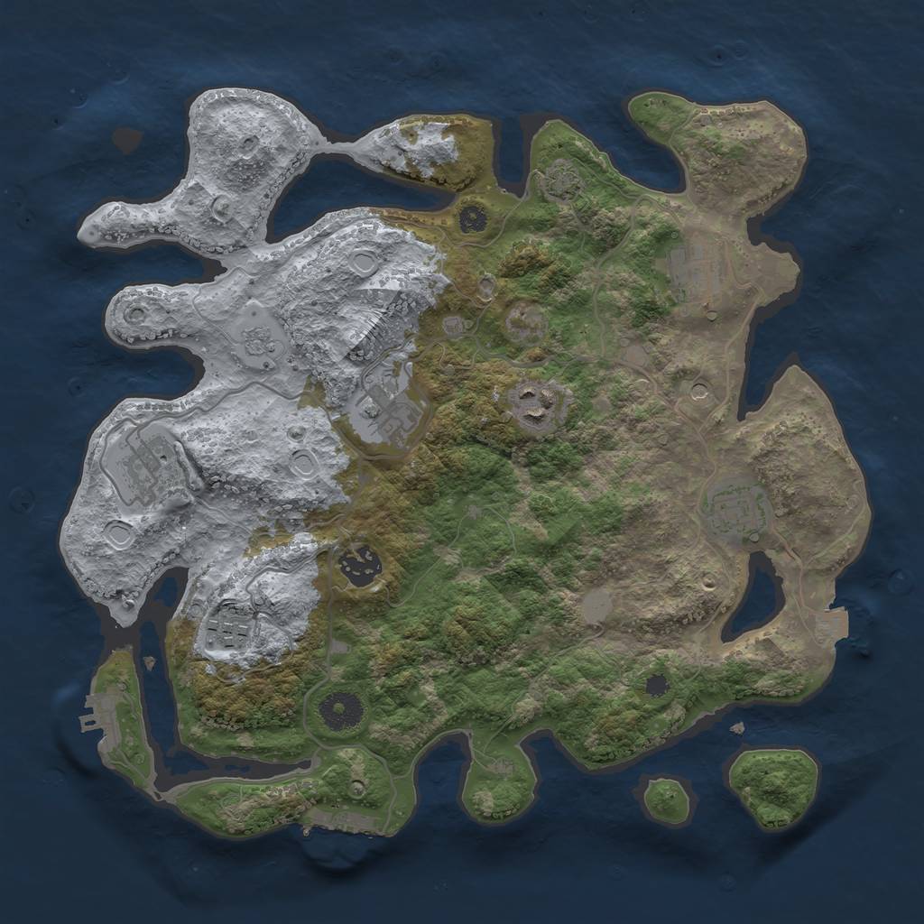 Rust Map: Procedural Map, Size: 3418, Seed: 568435293, 15 Monuments